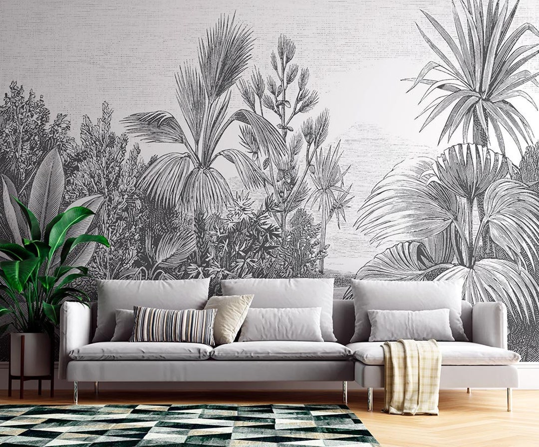 Tropical Botanical Vintage Engraved Illustration - Removable Sticky ...