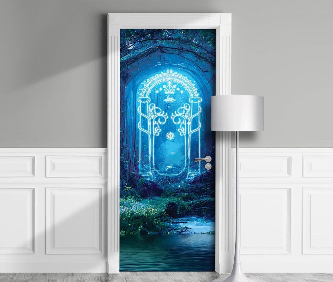 Magic Gates in Forest Peel & Stick Door Mural, Fantasy Wrap, Removable