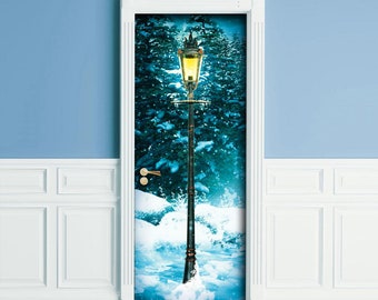 Sticker for Door/Wall/Fridge - Lamp Post. Peel & Stick Removable Mural, Skin, Cover, Wrap, Decal, Poster