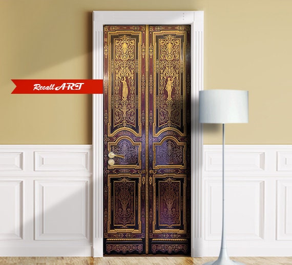 Details about / Self adhesive Door wrap removable Peel /& Stick Architecture Arcade at the castle