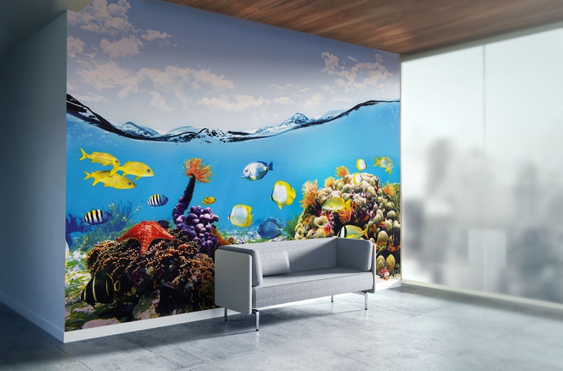 Underwater aquarium Selfadhesive Removable Mural Decal Etsy