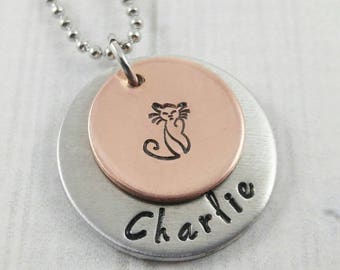 Cat Necklace, Crazy Cat Lady. Cat Necklace Personalized. Cat Jewelry For Woman