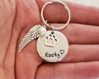 Dog Passing Memorial Key Chain. Dog Loss Sympathy Gift, Pet Loss Gifts . Cat Memorial Keychain. Gift For Pet Owner, Custom Pet Name Pendant.
