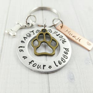 Dog Keychain, Dog Lover Gift Personalized. I Love Dogs. Dog Walker, Sitter Gift. Custom New Puppy Key Chain image 6