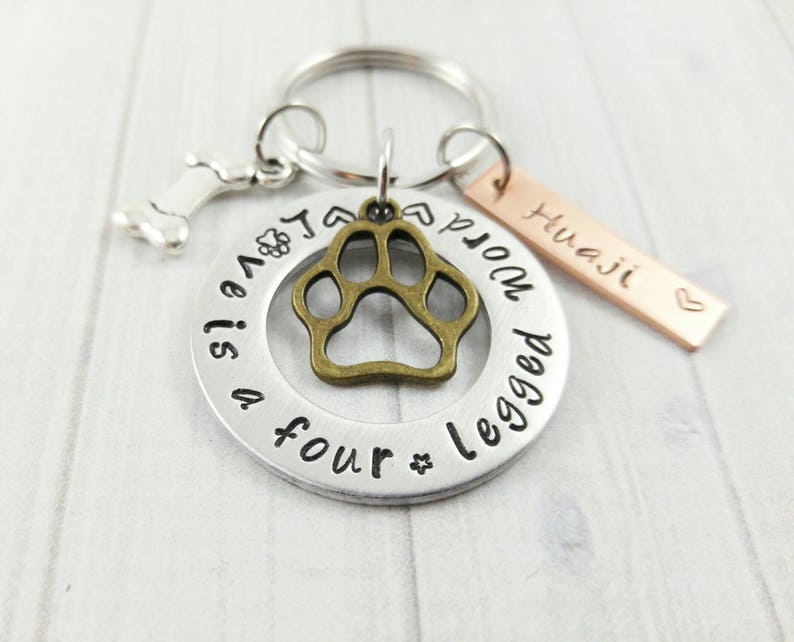 Dog Keychain, Dog Lover Gift Personalized. I Love Dogs. Dog Walker, Sitter Gift. Custom New Puppy Key Chain image 6