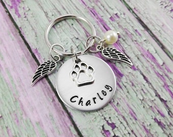 Custom Dog Memorial Remembrance Gift. Cat Memorial Key Chain, Pet Bereavement Pendant Keychain, Pet Loss Gifts