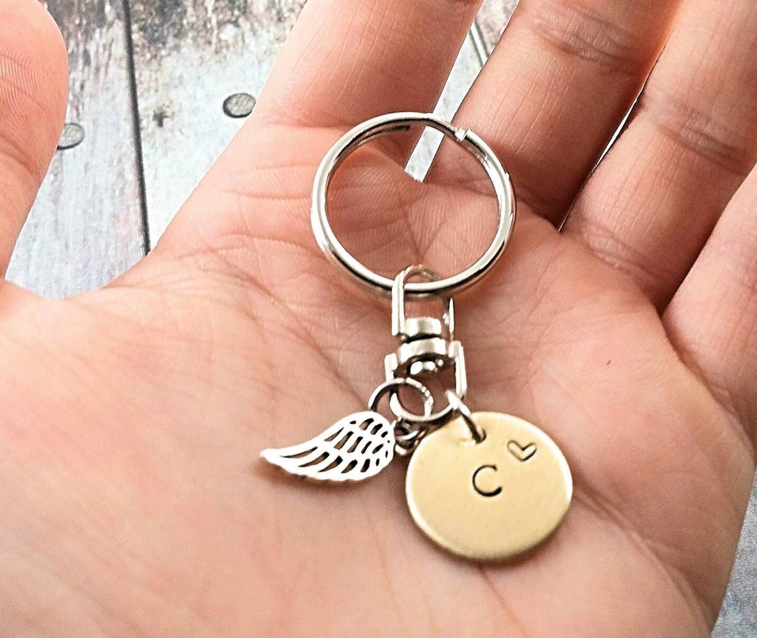 Custom Memorial Handcrafted Keychain, Memorial Key Chain Funeral Gift