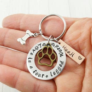 Dog Keychain, Dog Lover Gift Personalized. I Love Dogs. Dog Walker, Sitter Gift. Custom New Puppy Key Chain image 2