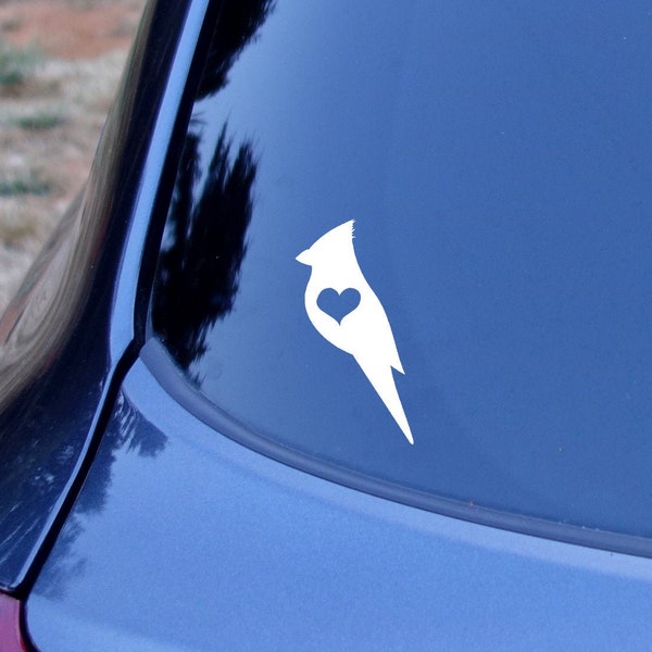 Bird love, Cardinal and heart Vinyl sticker for the Birder, Bird watcher, and bird lovers out there, Decal for Car, Window, Computer, etc