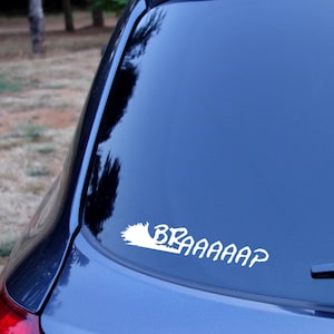 Braaap, motocross, dirt bike,  moto sports, extreme sports, white vinyl, decal, sticker for car, computer, and more