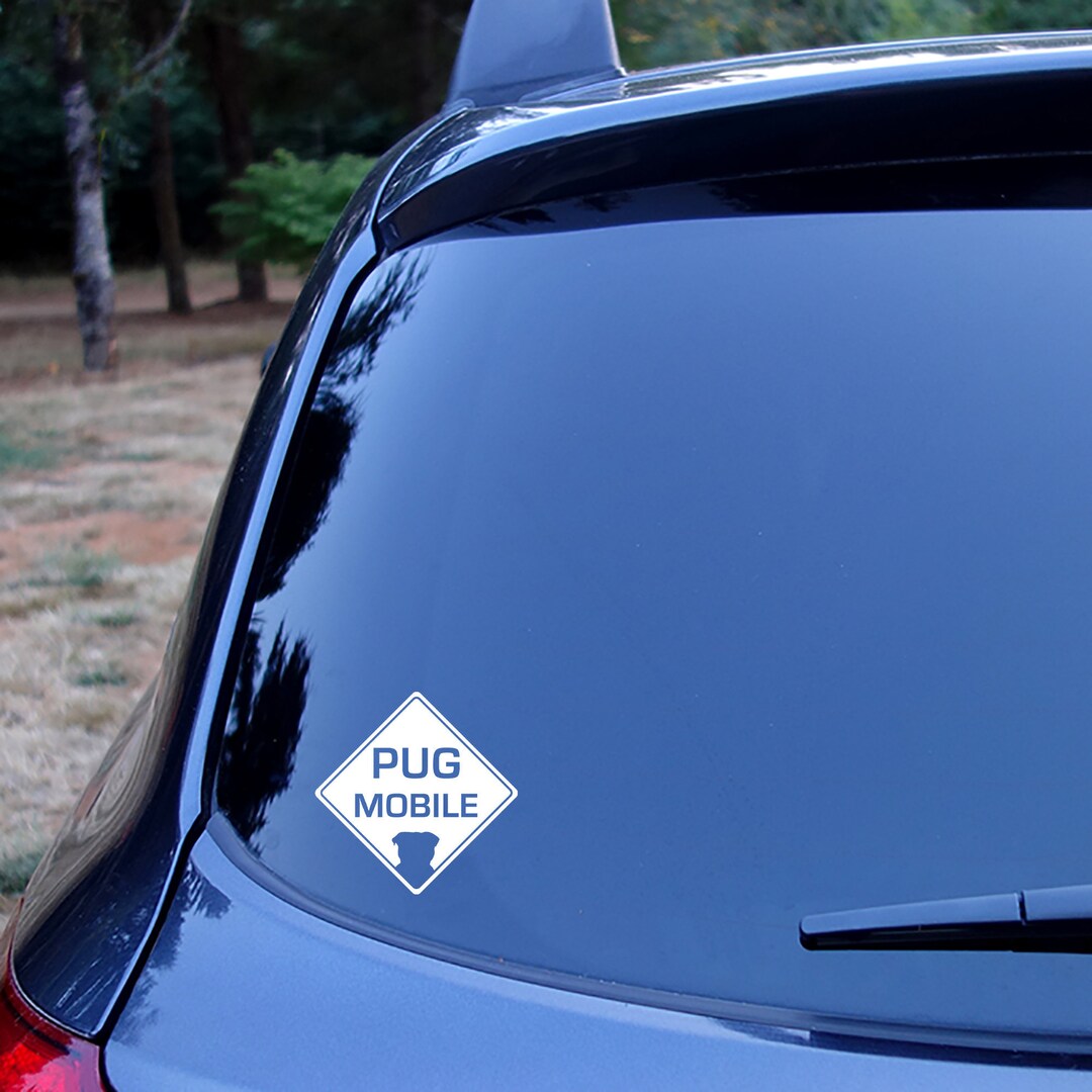 Pug Mobile Vinyl Decal: Dog Lover Car Sticker - Etsy