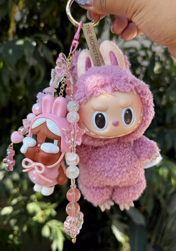 Labubu x Crybaby バッグチャーム ハンドメイド 本物のPopmart
