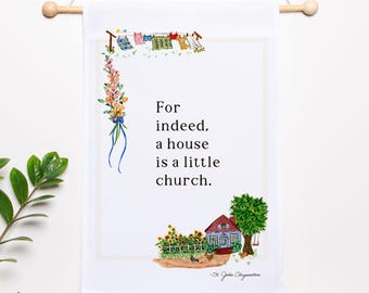 Christian Garden Flag: "A House is a Little Church" - Christian Home Decor