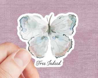Scripture Watercolor Butterfly Sticker: Christian Waterproof Decal
