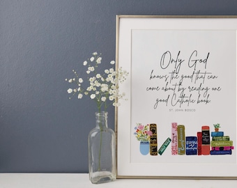 St John Bosco Quote Art Print Catholic Books Homeschool Decor teacher appreciation graduation gift idea housewarming study framed wall decor