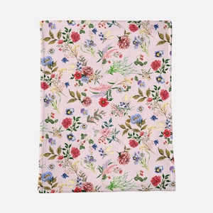 Soft Floral Minky Baby Blanket: Rose Design, 30x40&quot;