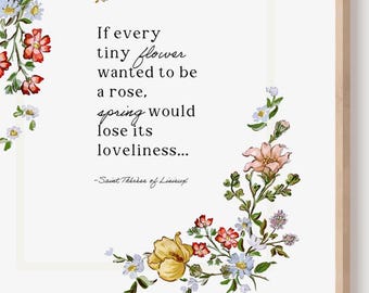 If Every Tiny Flower Print | Catholic Printable | St. Therese Quote | Catholic Wall Art