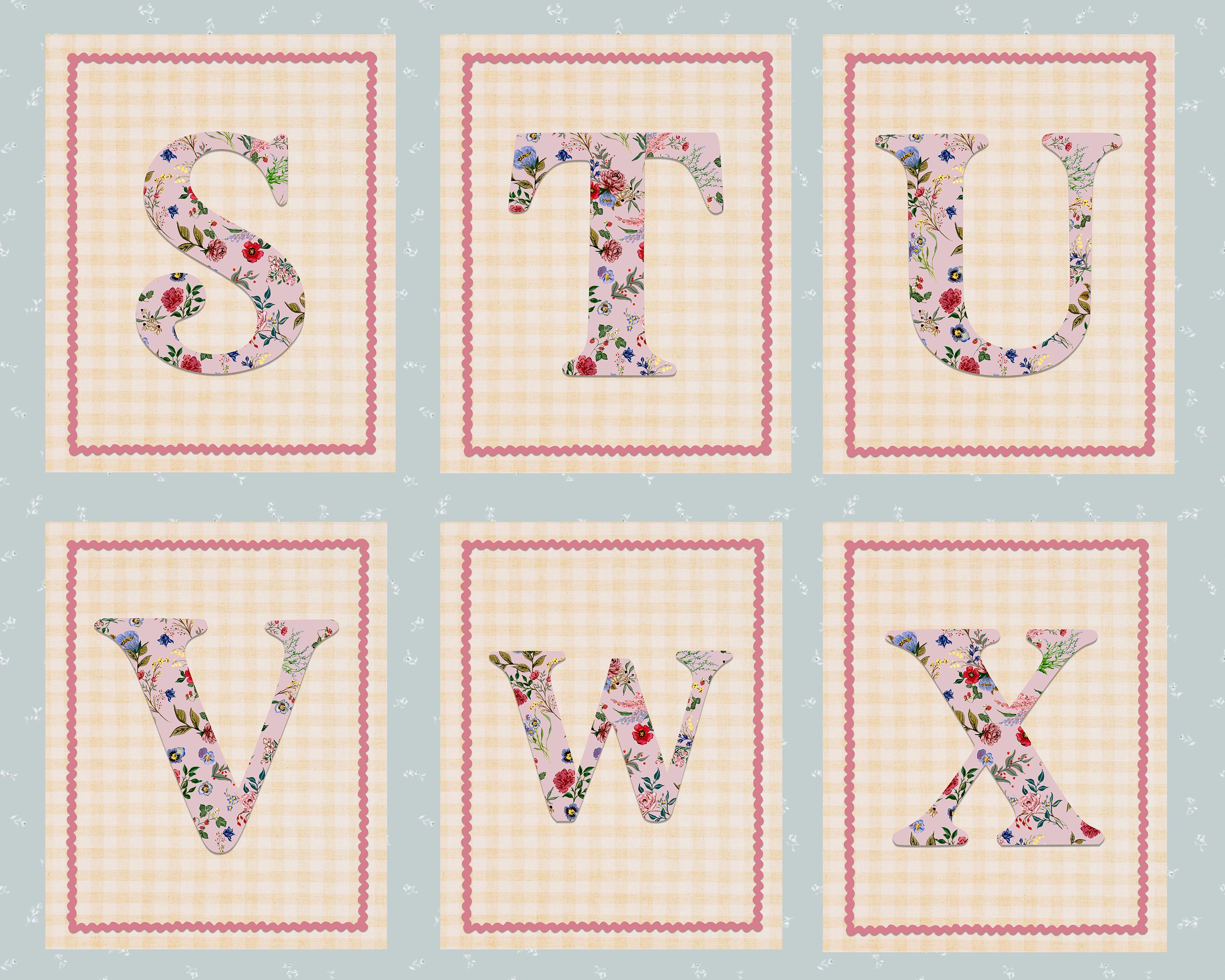 Nursery Homework Lettering Floral Letter Nursery Art Printable - Etsy