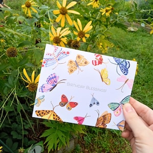 Butterfly Birthday Card, Birthday Blessings, Birthday Card for Her, Birthday Gift for Her, Pretty Butterflies Card, Butterfly Birthday Party