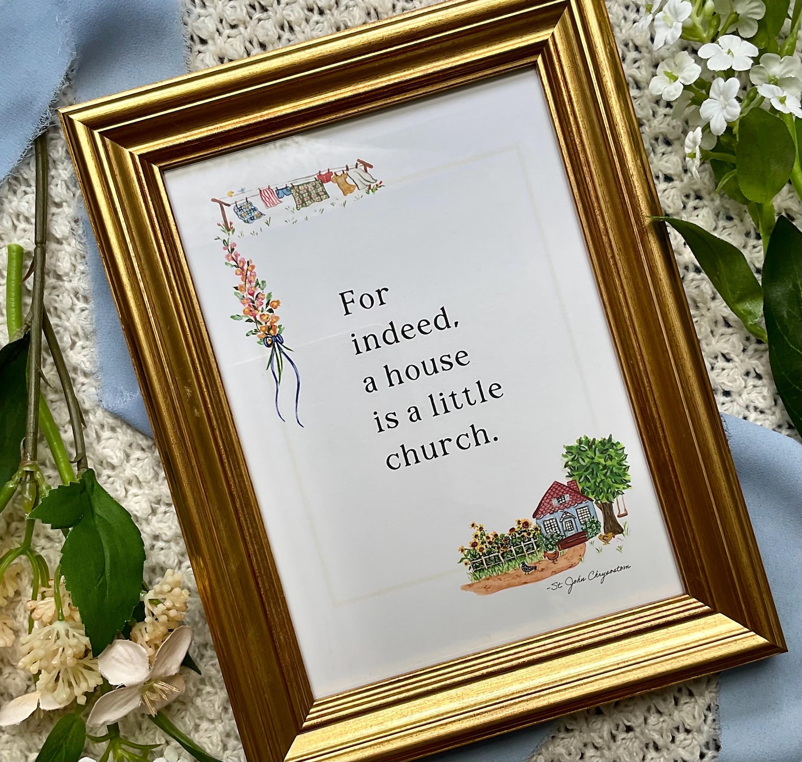 5x7 Fine Art Giclee - St. John Chrysostom Quote Art Print: Catholic Home Decor