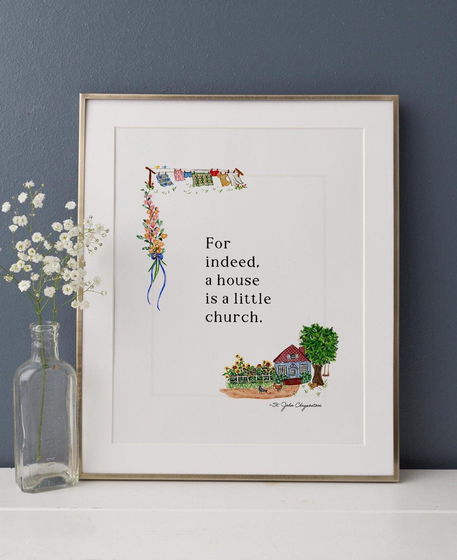 St. John Chrysostom Quote Art Print: Catholic Home Decor