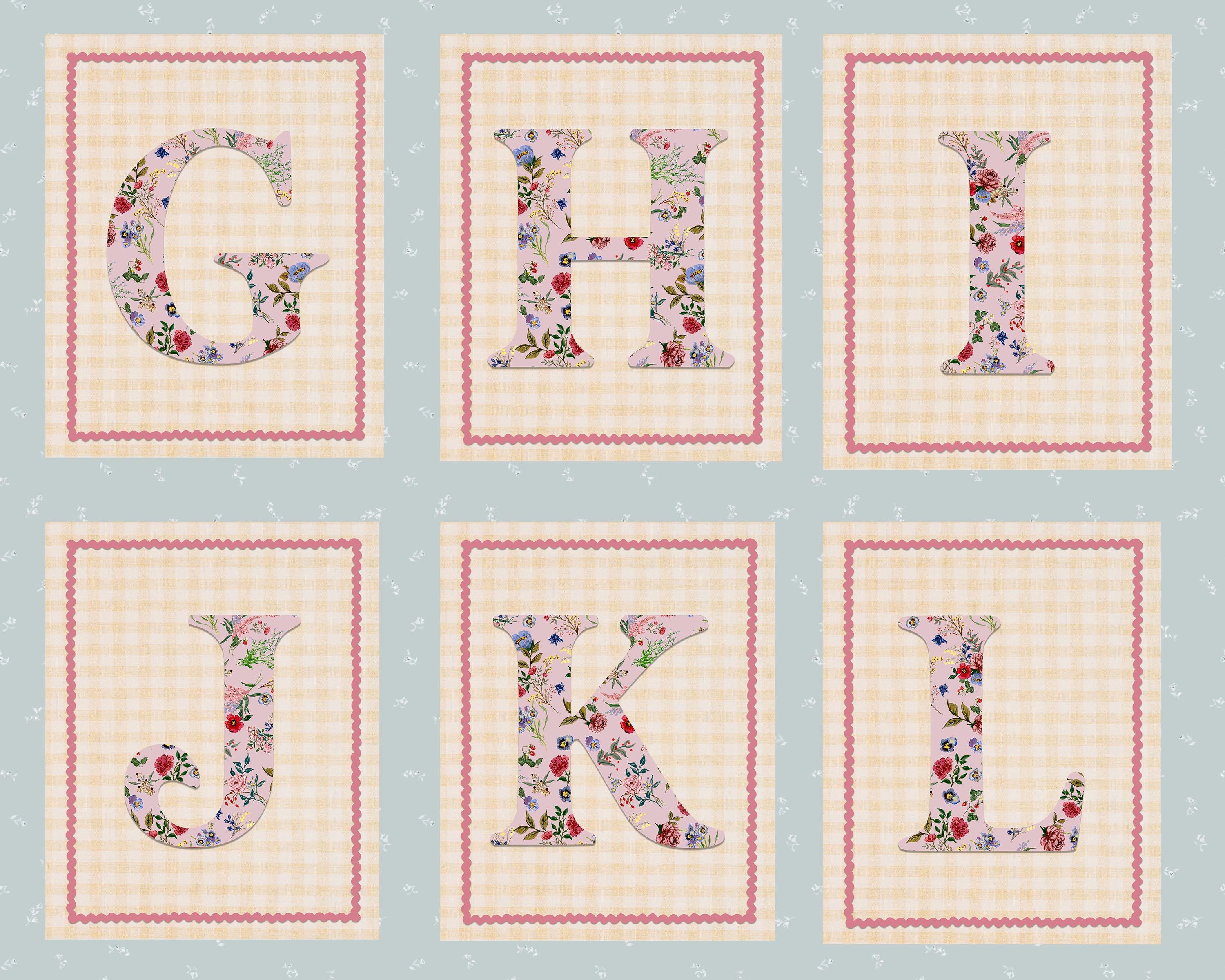 Nursery Homework Lettering Floral Letter Nursery Art Printable - Etsy
