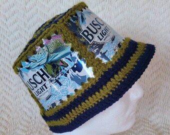 Fishing Handmade Crochet Beer Can Hat