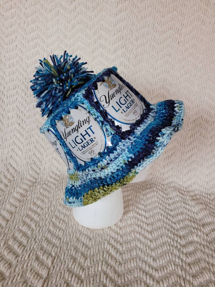 Den Souvenir hemp crochet hat ハンドメイド Handmade Crochet Beer Can Hat - Etsy Canada