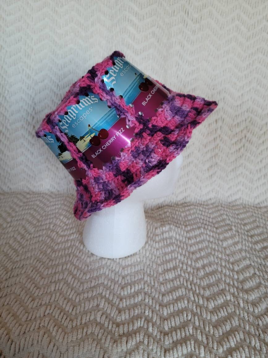 SALE Handmade Crochet Beer Can Hat 