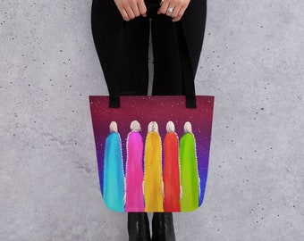 Aunties Tote bag - Zazegaa Designs by Hillary Kempenich (Maroon, Violet, Indigo)