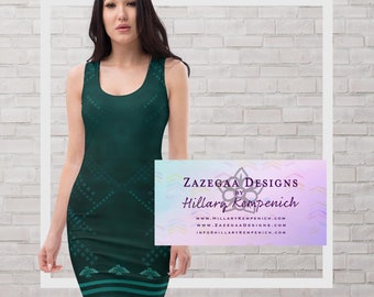 Zazegaa Designs Thunderhawk Bodycon Dress- Dark Green