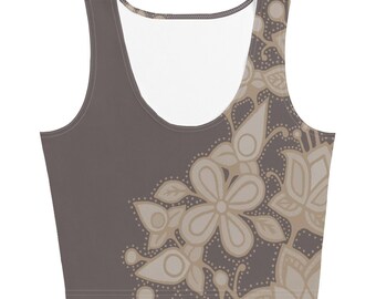 OjiCree Floral Dusty Mauve Crop Top by Hillary Kempenich