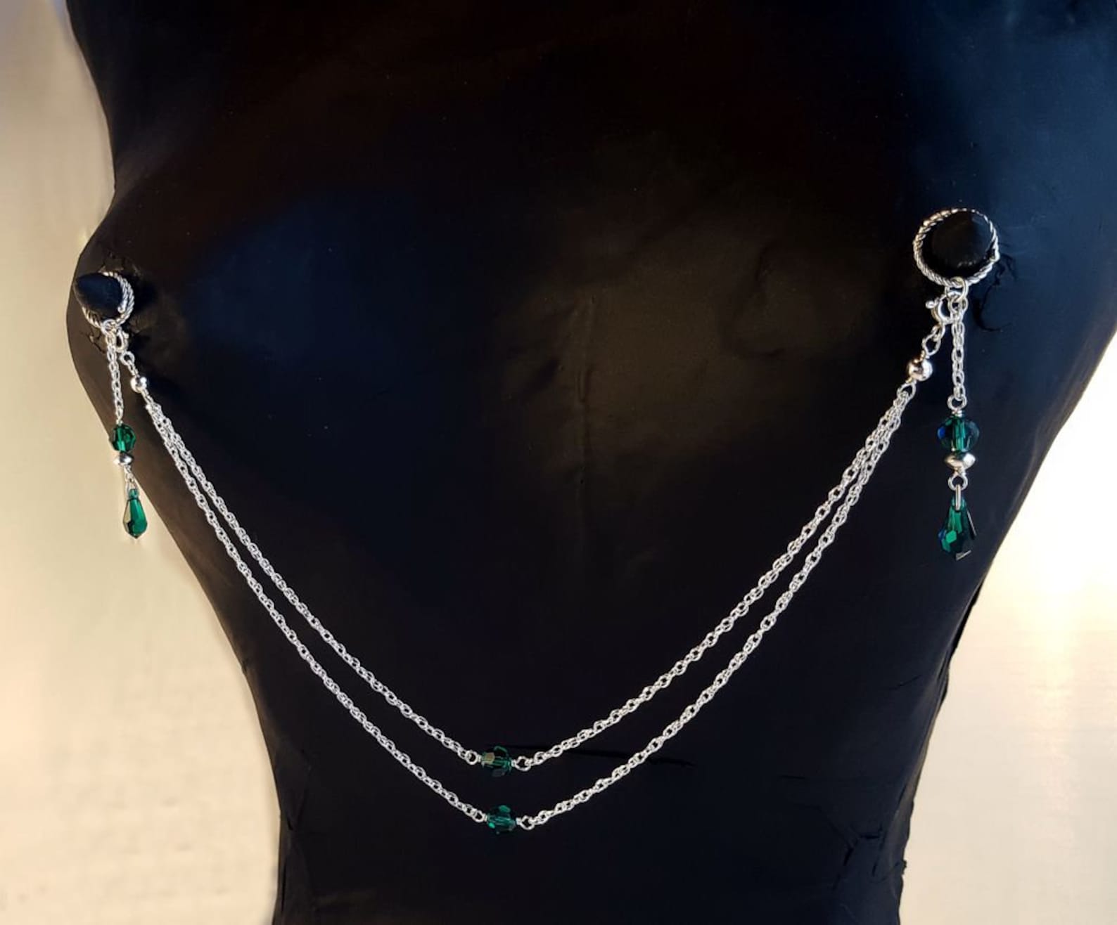 Wow Sexy Nipple Chains NO PIERCE Nipple Rings and Dangles Sterling