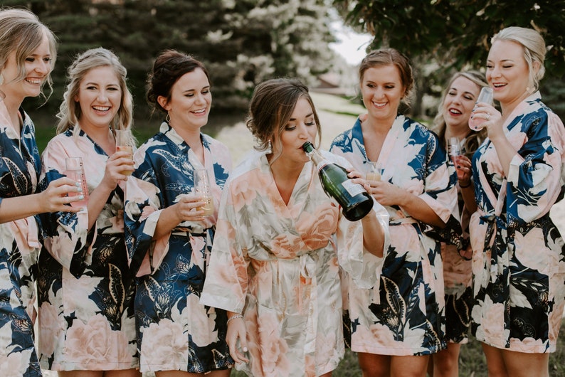 Bridesmaid Robes | Bridal Party Robes | Bridesmaid Proposal | Satin Robes| Floral Robe | Robes for Bridesmaids | Magnolia Robe Collection 