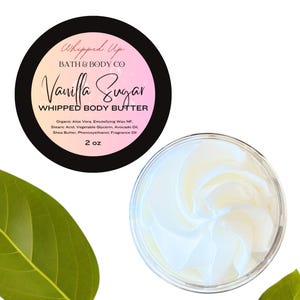 Vanilla Sugar Whipped Body Butter - Whipped Shea Butter - Vanilla Sugar Lotion - Natural Moisturizer - Hand Cream - Relaxation Gift for Her