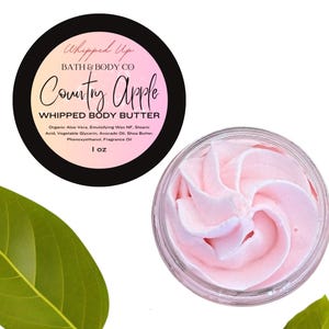 Bridal Shower Favors - Country Apple Whipped Body Butter - Favors for Guests - Skin Moisturizer - Whipped Hand Lotion - Travel Sized Lotion