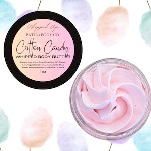 Cotton Candy Whipped Body Butter - Scented Lotion - Natural Skincare - Moisturizer -Relaxation Gift for Her - Cotton Candy Hand Cream