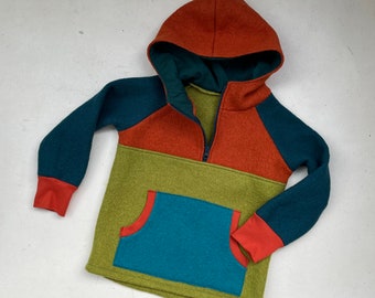 HOODIE mit Zipper aus Walk für Kinder