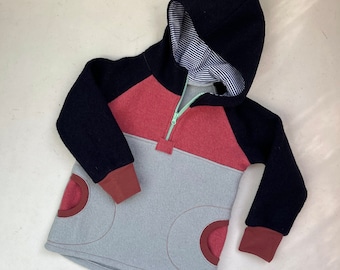 HOODIE mit Zipper aus Walk für Kinder