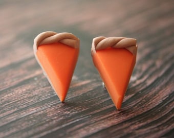 Kürbiskuchen Ohrringe // Schmuck aus Fimo
