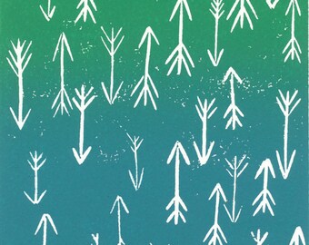 Arrows // Original Block Print