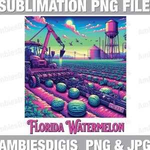 Florida Vintage: Wassermelonen Farm, Florida Farming PNG - SOFORTIGER DOWNLOAD