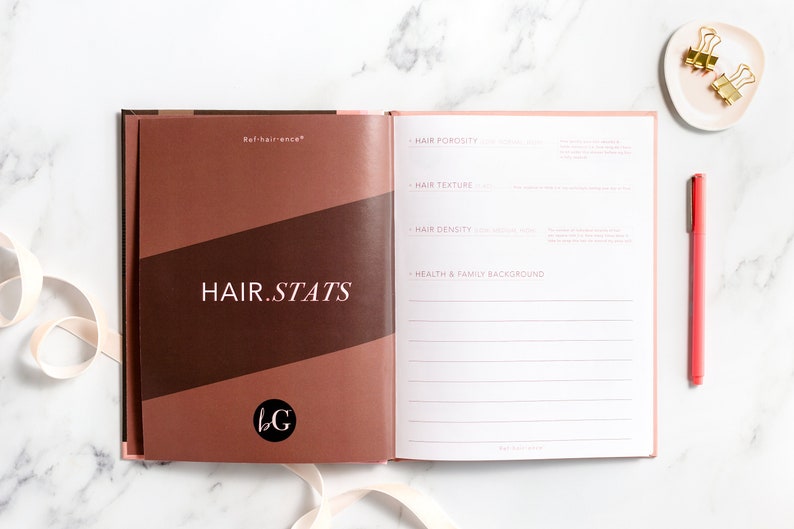Hair Journal for All Hair Types Natural Hair Care Journal for Black Women, Black Hair Care, Hair Care Gift Refhairence® Hair Journal image 4