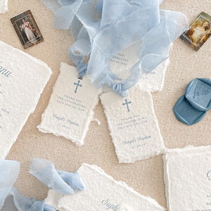 Gisella Handmade Paper Thank You Cards, Wedding Stationery, Printed Cards, Deckled Edge Paper, Cotton Paper, DEPOSIT