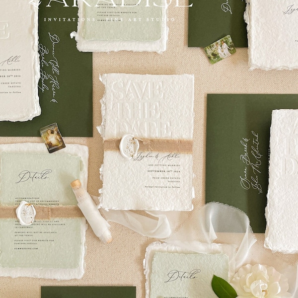 Custom Save the Date Embossed Etsy