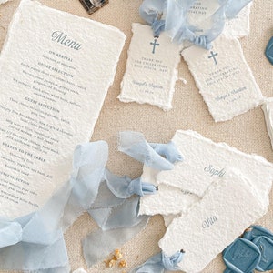 Gisella Handmade Paper Place Cards, Wedding Place Cards, Name Cards, Printed Place Cards, Escort Cards, Deckled Paper - DEPOSIT