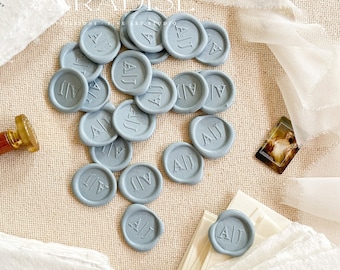 Dusty Blue Custom Wax Seals, Luxury Addition to Your Sets, Multiple Colours Available, Monogram Seals, Self-Adhesive Wax Seals