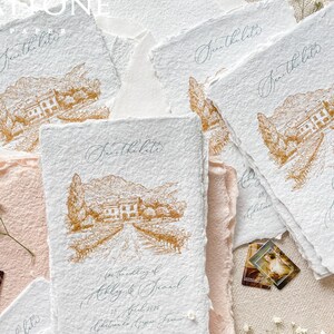 Suite de faire-part de mariage fait main Kaliyah, faire-parts papier bordeaux, faire-parts papier coton, faire-part calligraphie, DÉPT