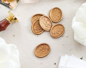 Custom Oval Golden Wax Seals, Luxury Addition to your Sets, Multiple Colours Available, Monogram Wax Seals, Self-Adhesive Wax Seals