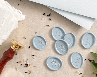 Dusty Blue Custom Wax Seals, Luxury Addition to Your Sets, Multiple Colours Available, Monogram Seals, Self-Adhesive Wax Seals